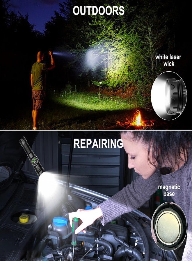 Minsk Flashlights High Lumens, Rechargeable Flashlights with COB Sidelight, 3500 Lumen Super Bright Flashlight, Magnetic Flash Light of Digital Power Display, Outdoors - Image 5